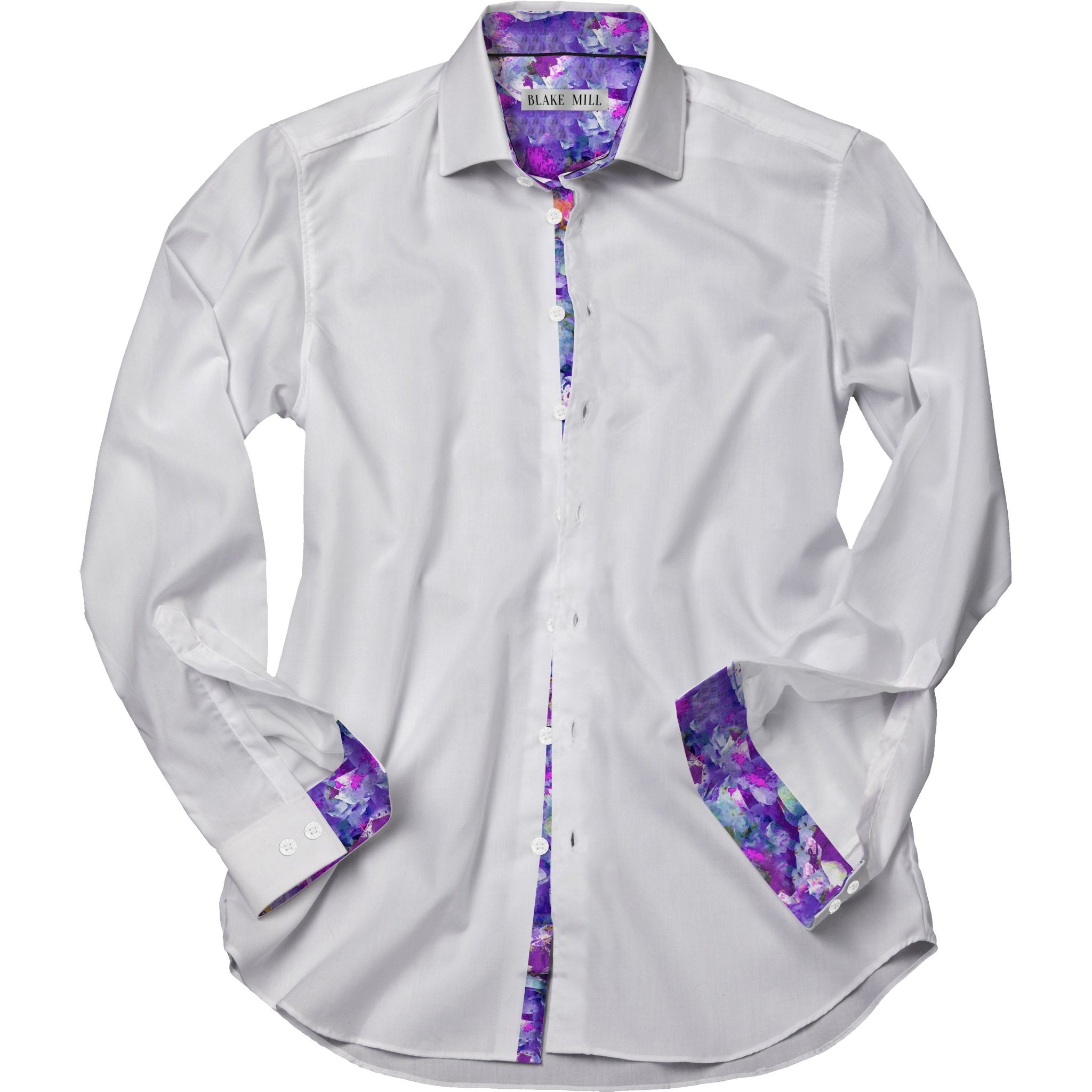 White With Nebula Storm Accents Shirt - Blake Mill