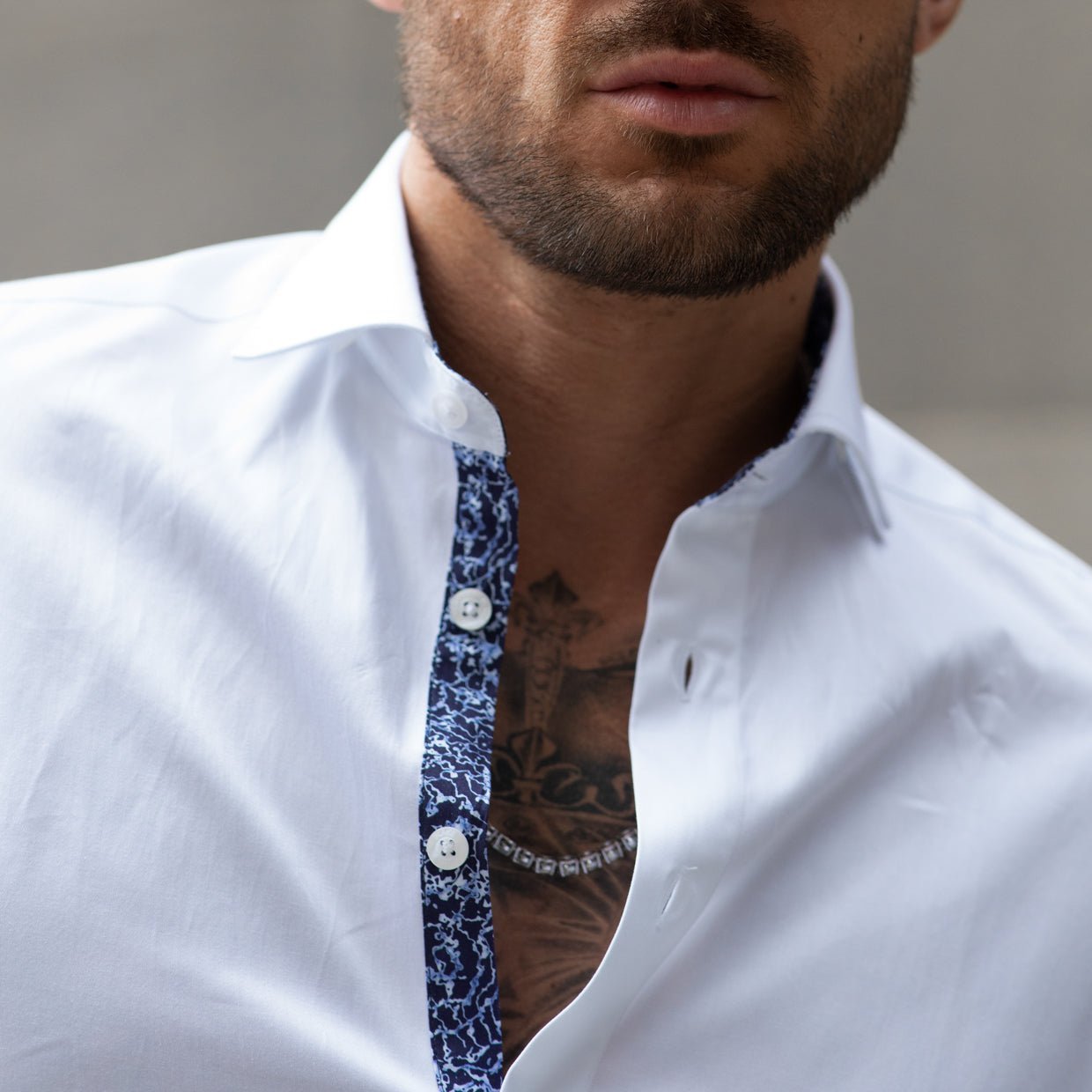 White With Nile Delta Accents Shirt - Blake Mill