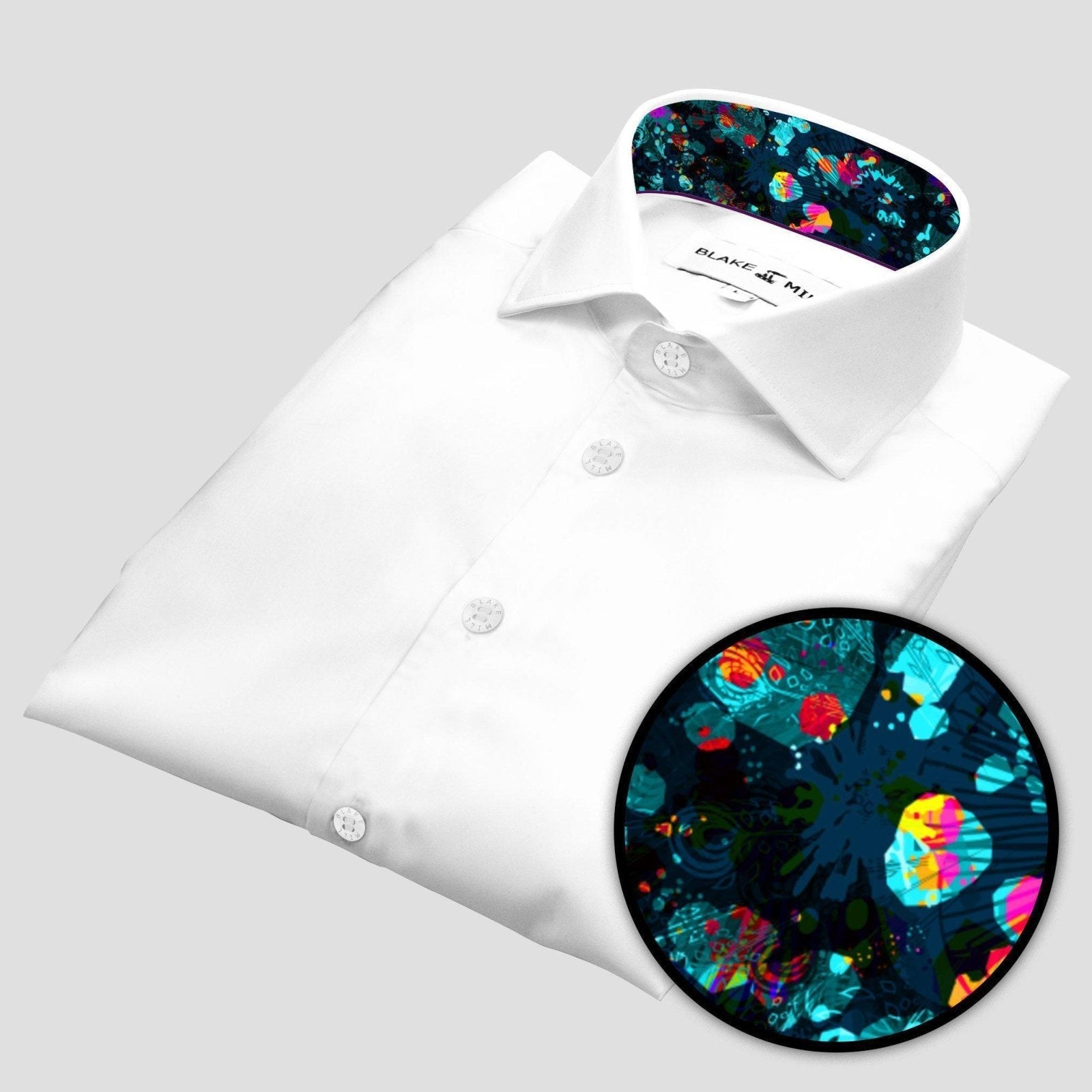 White with Octopus's Garden Accents Shirt - Blake Mill