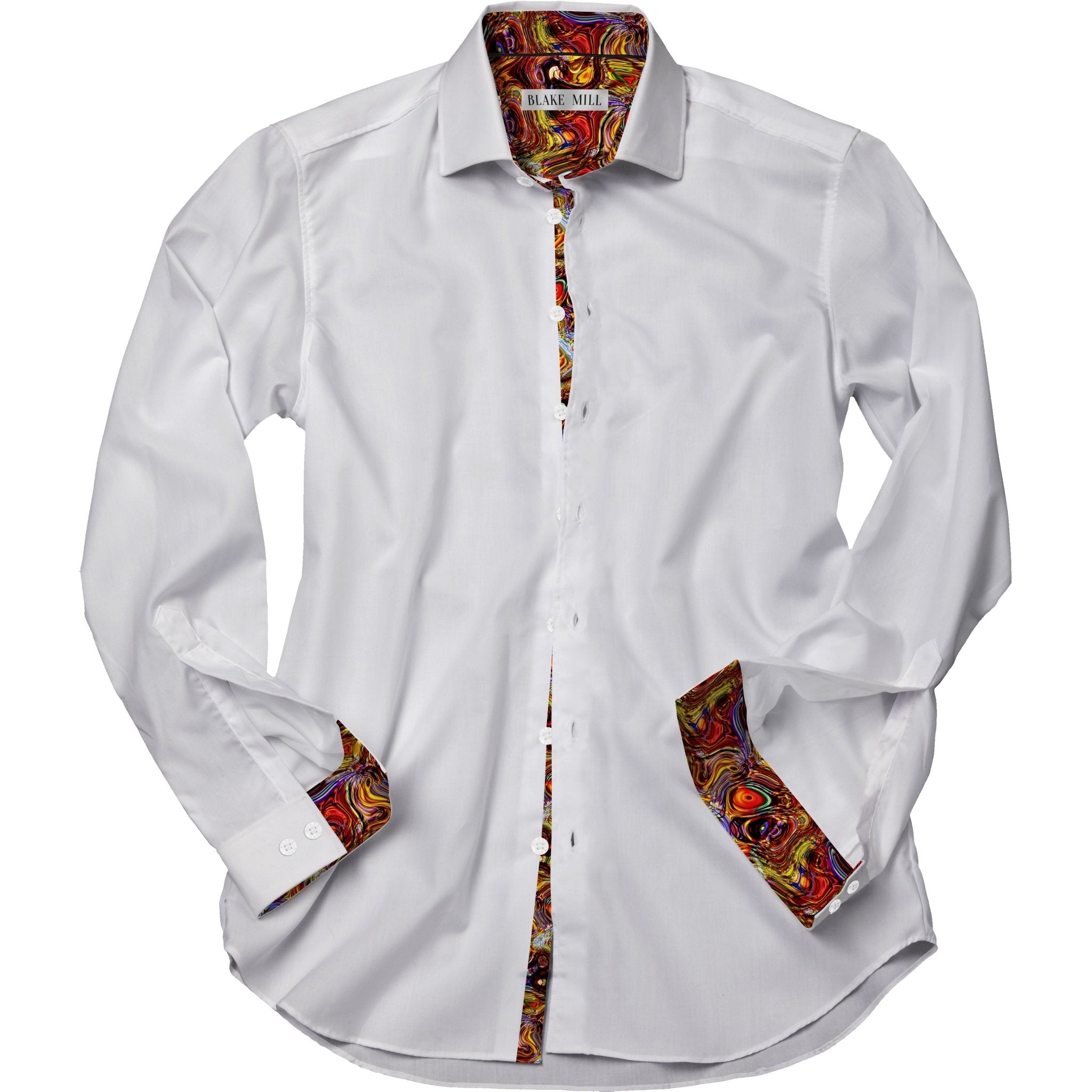 White With Oil on Water Accents Shirt - Blake Mill