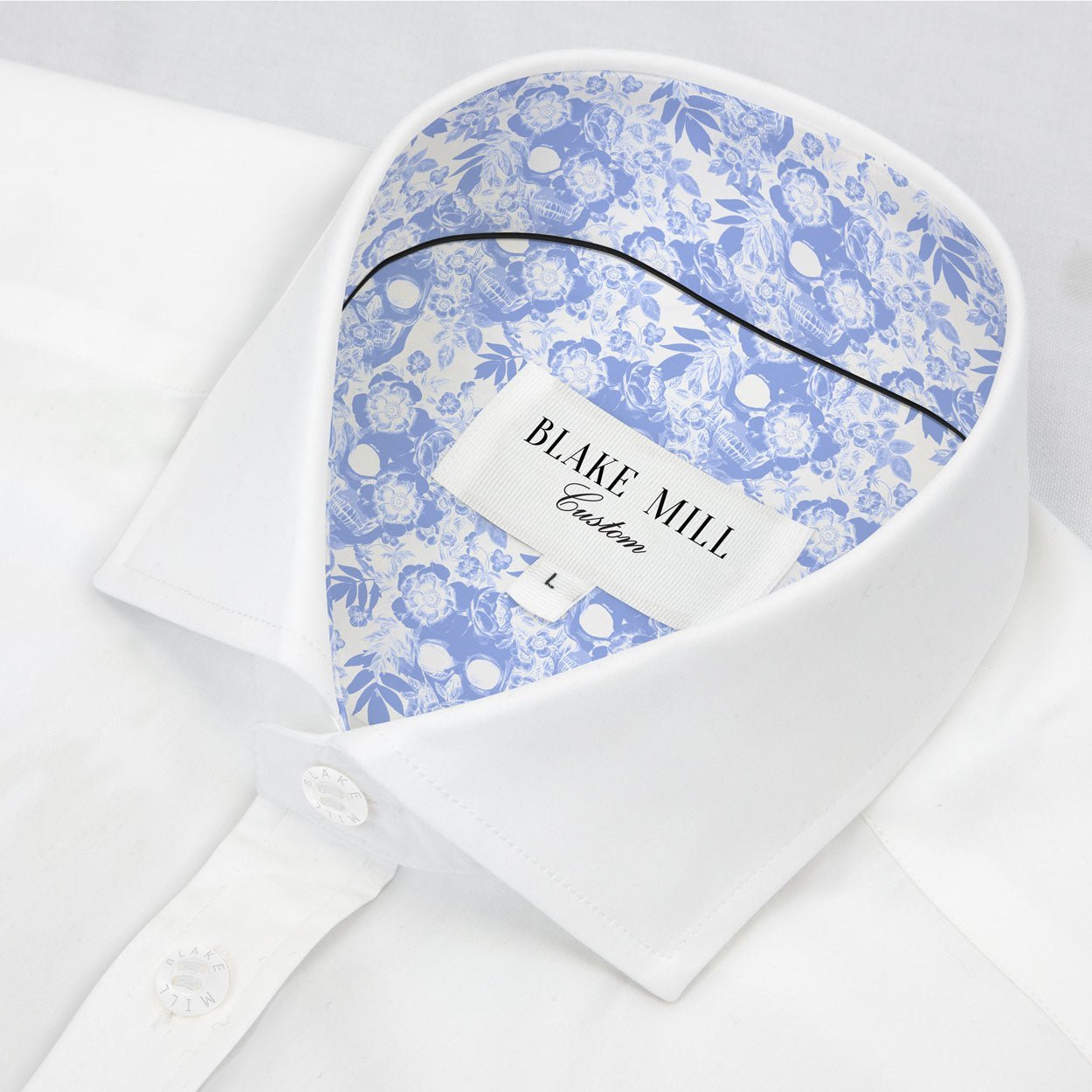 White with Pale Skulls Accents Shirt - Blake Mill