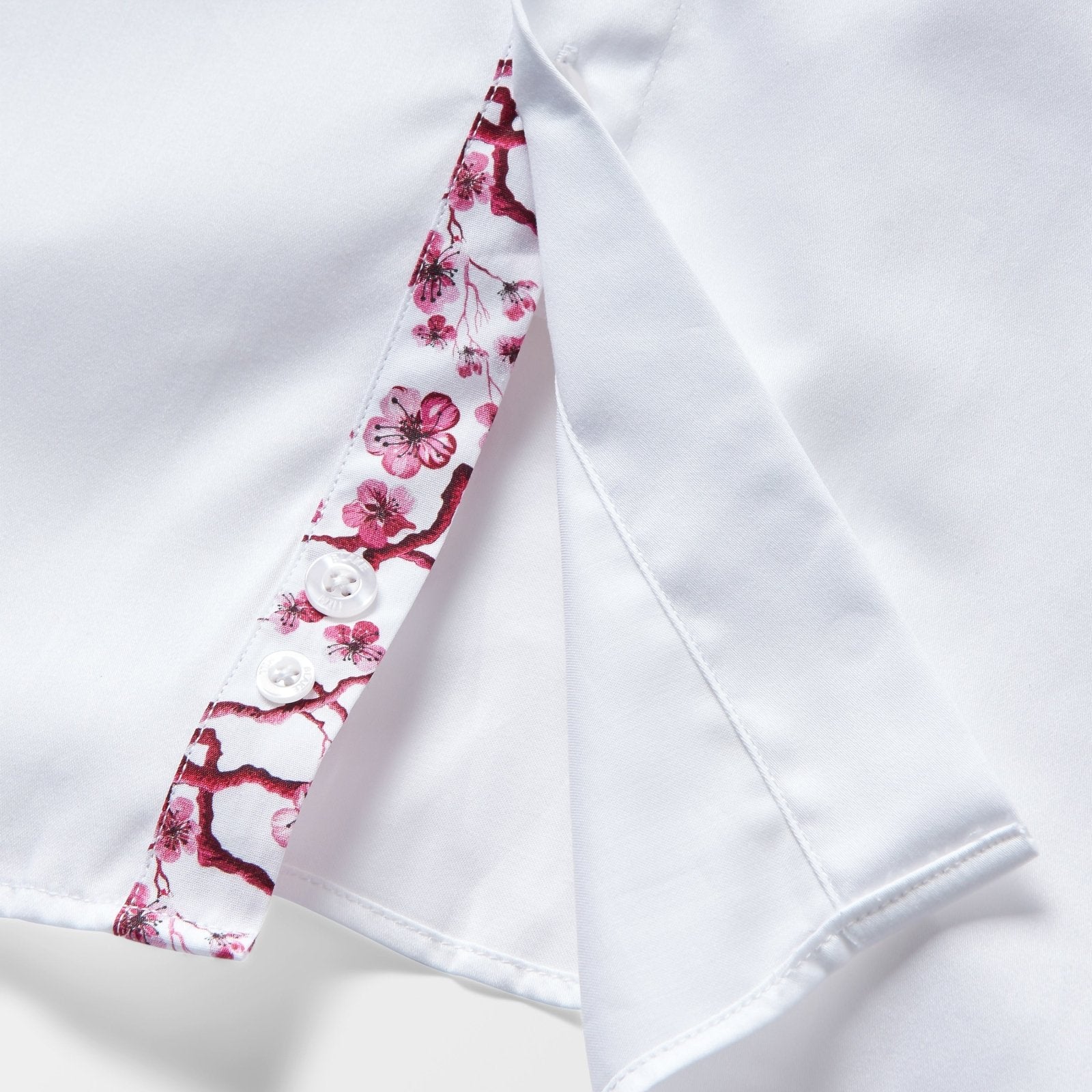 White with Pink Sakura Tree Accents Shirt - Blake Mill