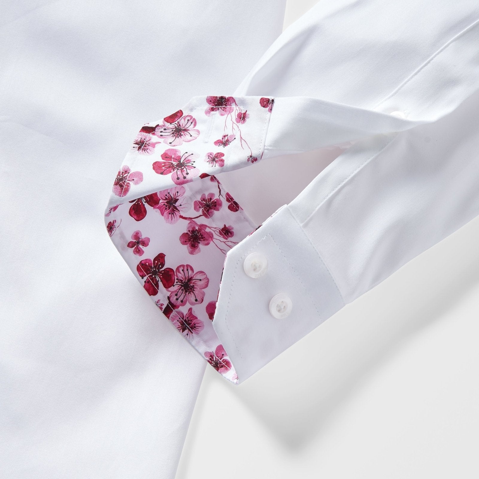 White with Pink Sakura Tree Accents Shirt - Blake Mill