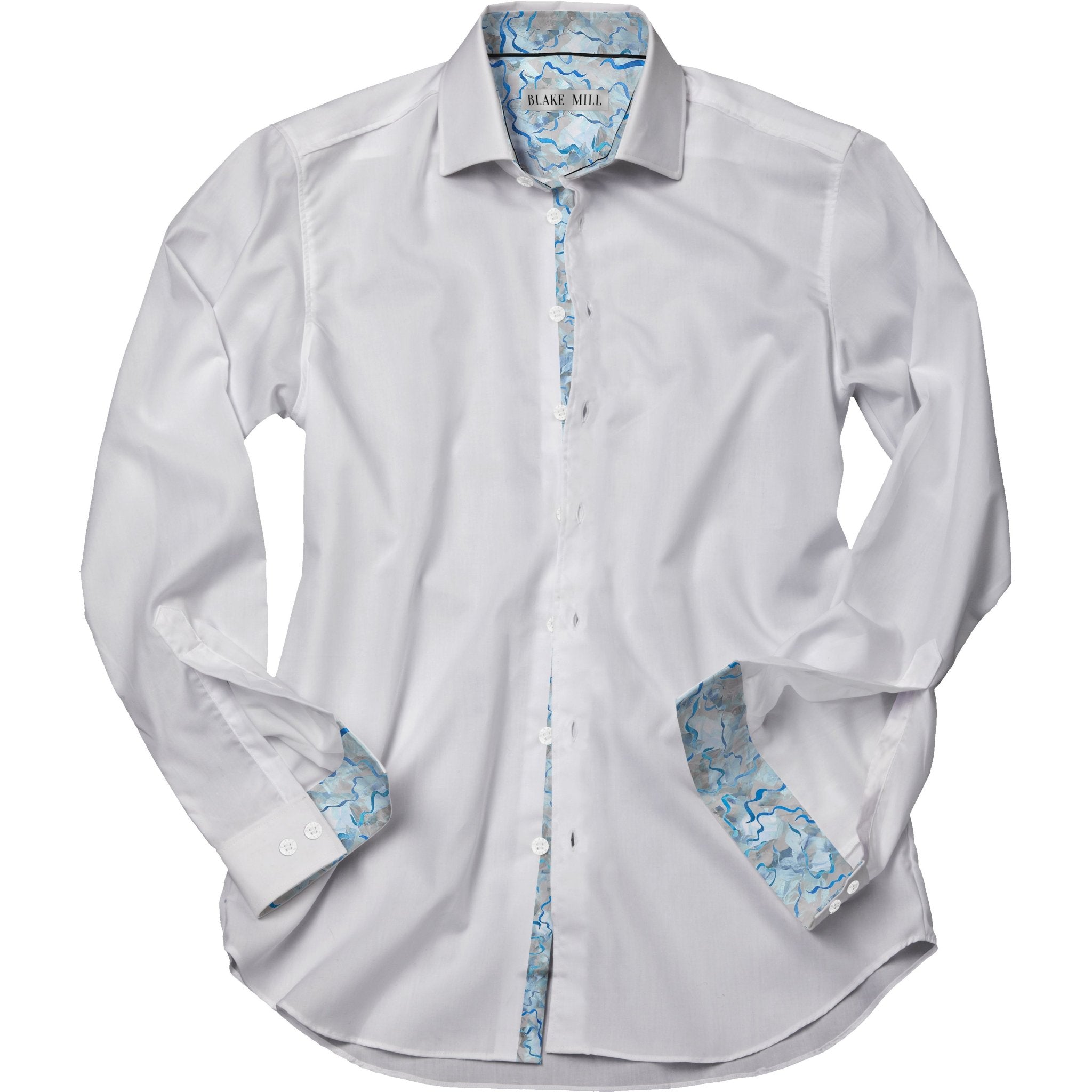 White With Riptide Accents Shirt - Blake Mill