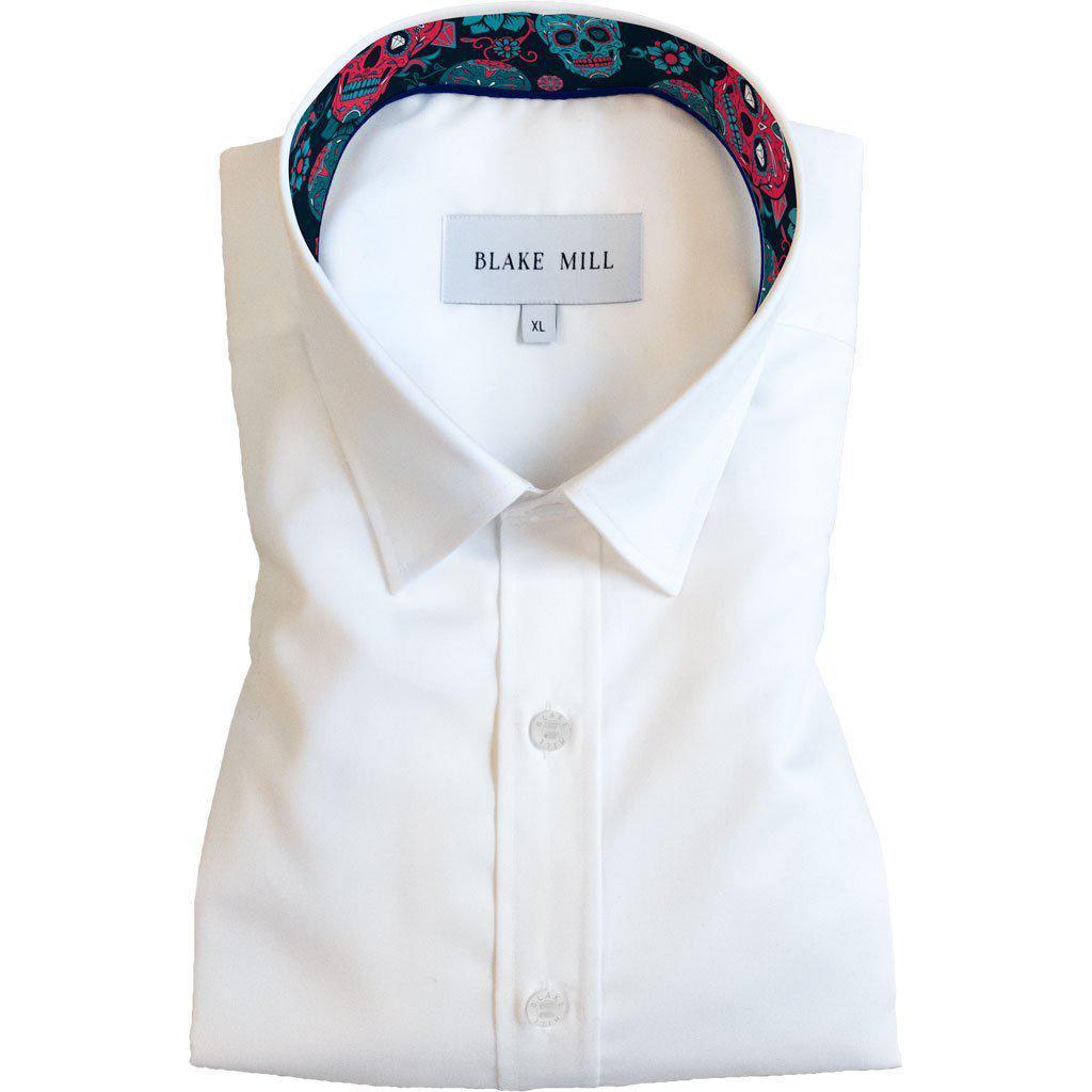 White with Skulls (The Sequel) Hidden Button Shirt - Blake Mill