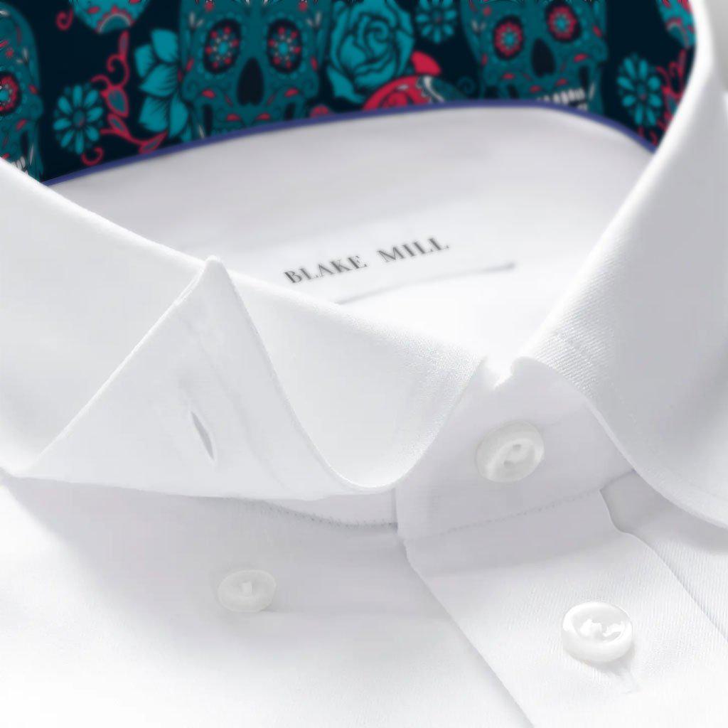 White with Skulls (The Sequel) Hidden Button Shirt - Blake Mill