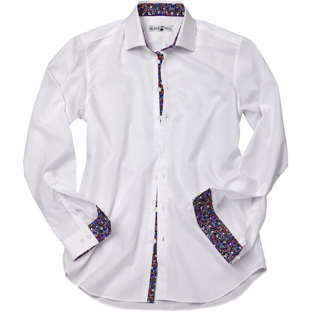 White with Stained Glass Accents Shirt - Blake Mill