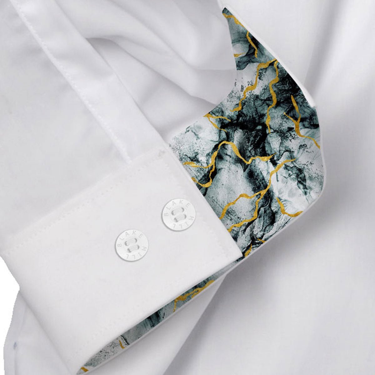 White with Thunderstorm Accents Button - Down Shirt - Blake Mill