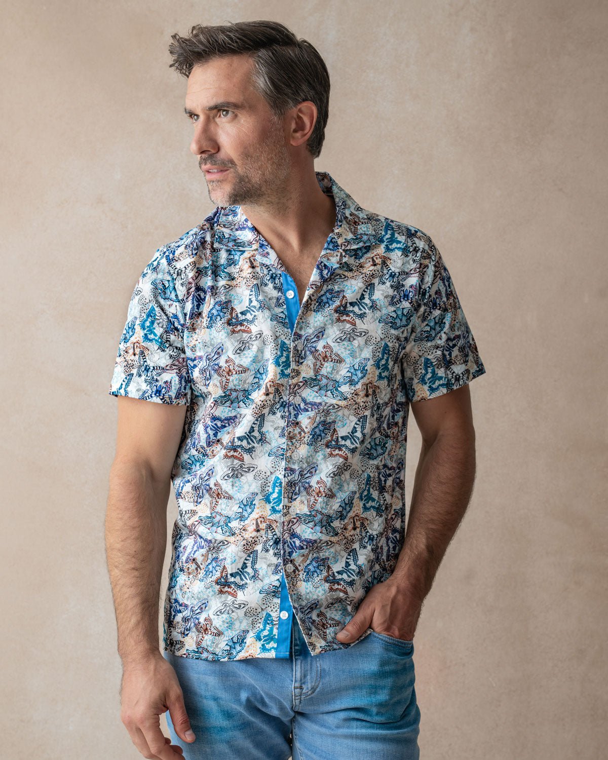 Wings Of A Butterfly Open Collar Shirt - Blake Mill