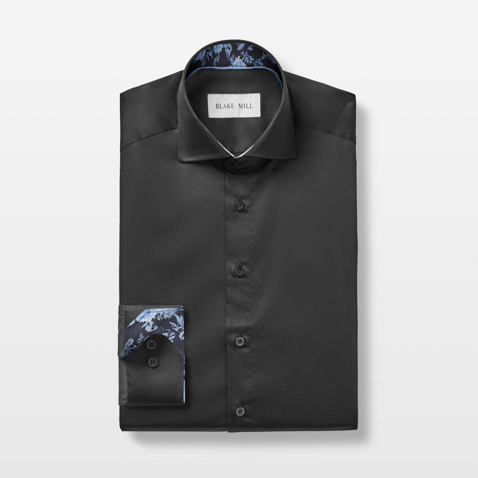 Black with Bed of Roses Accent Shirt - Blake Mill