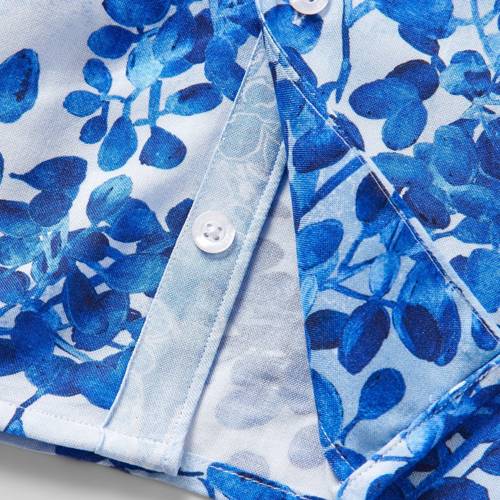 Blue Blossoms Open Collar Shirt - Blake Mill