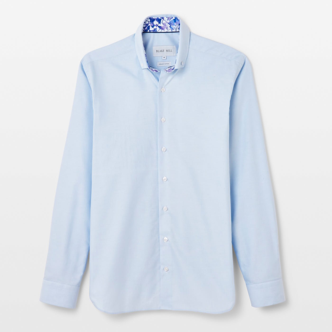 Blue Oxford with Shattered Shards Accents Button-Down Shirt - Blake Mill