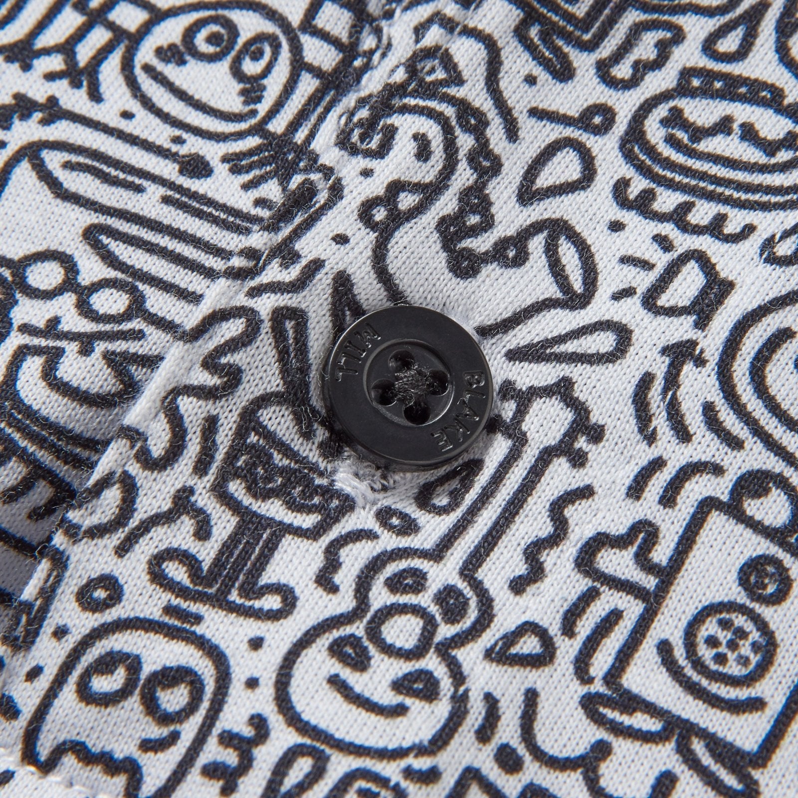 Doodle Art Printed Jersey Polo - Blake Mill