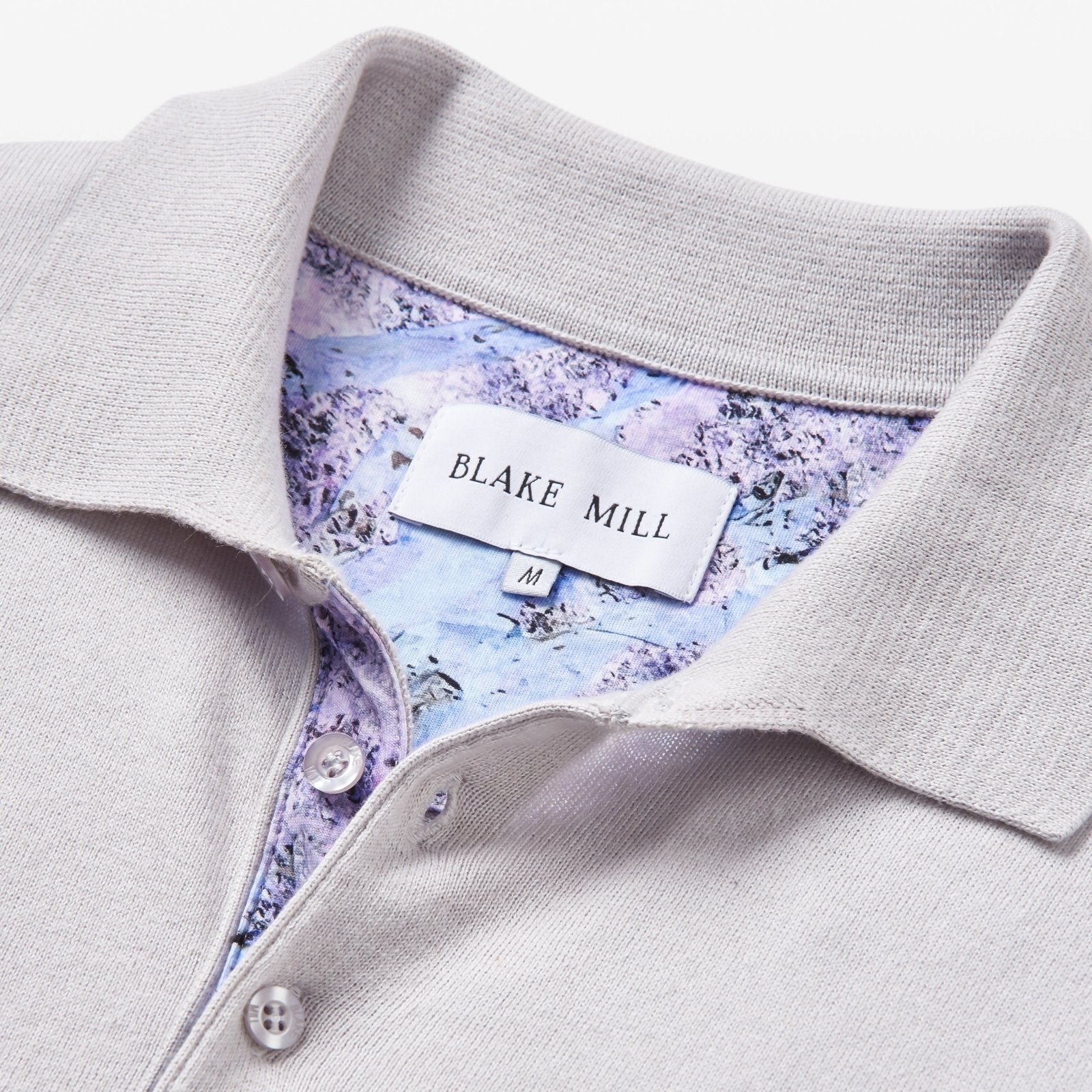 Grey Knit Polo with Times March Accents - Blake Mill