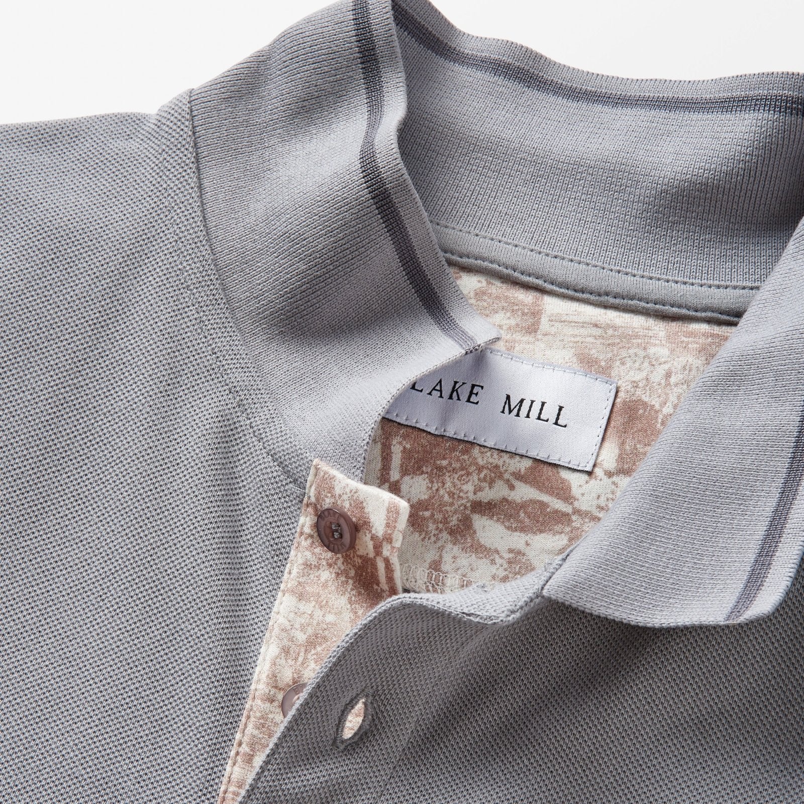 Grey Pique Polo with Sandstorm Accents - Blake Mill