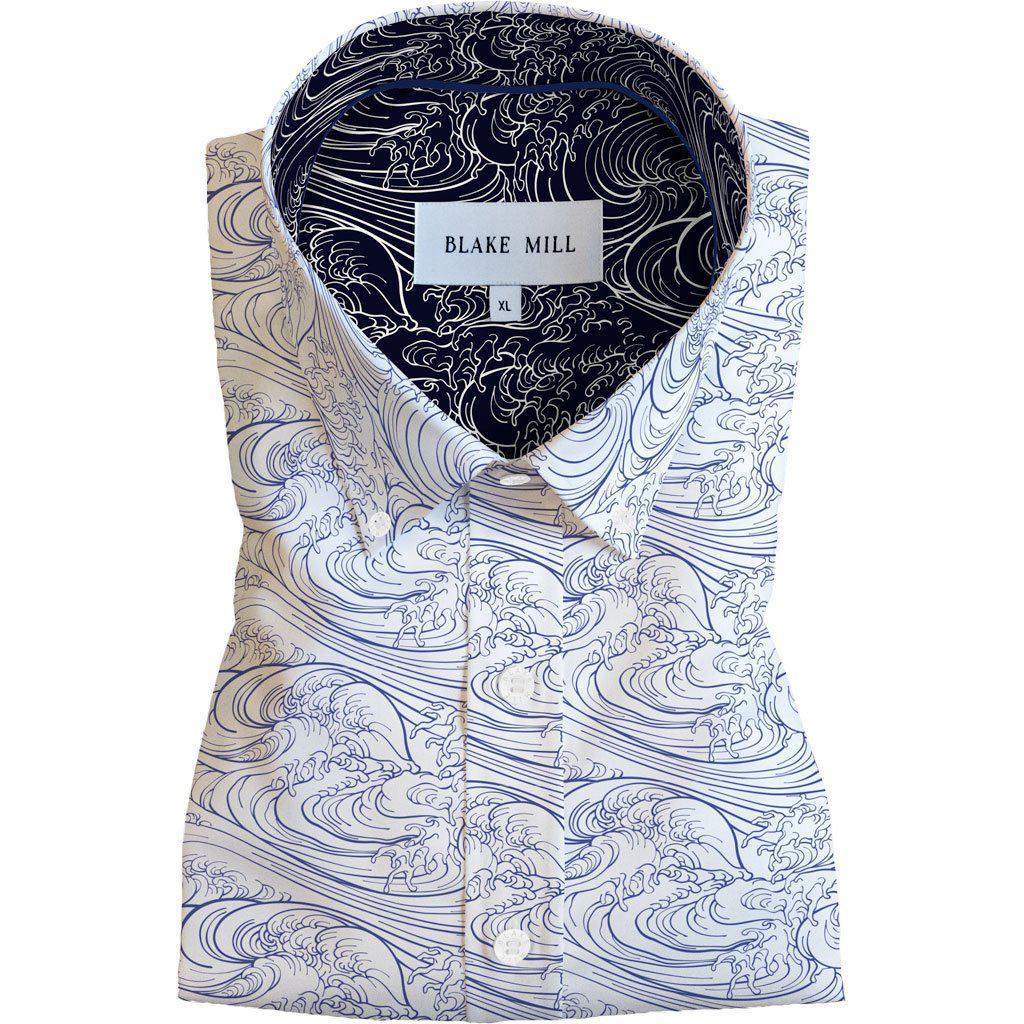 Hokusai Wave Button-Down Shirt - Blake Mill