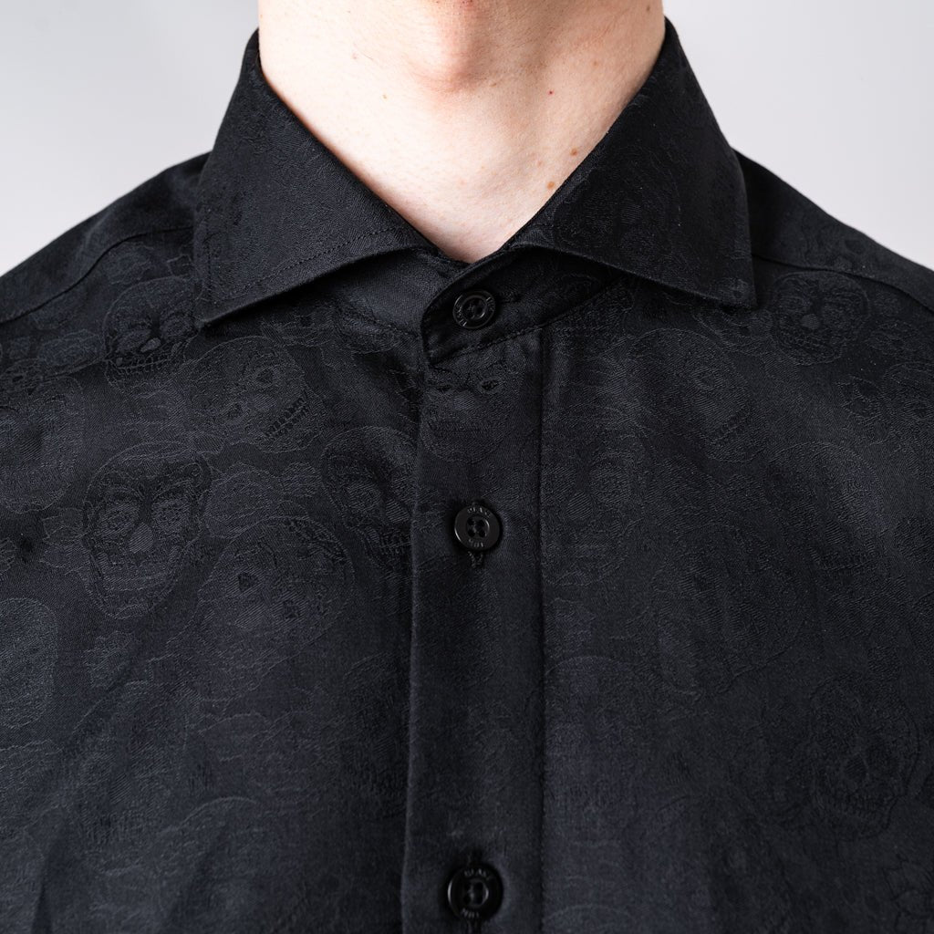 Jacquard Skulls Black Shirt - Blake Mill