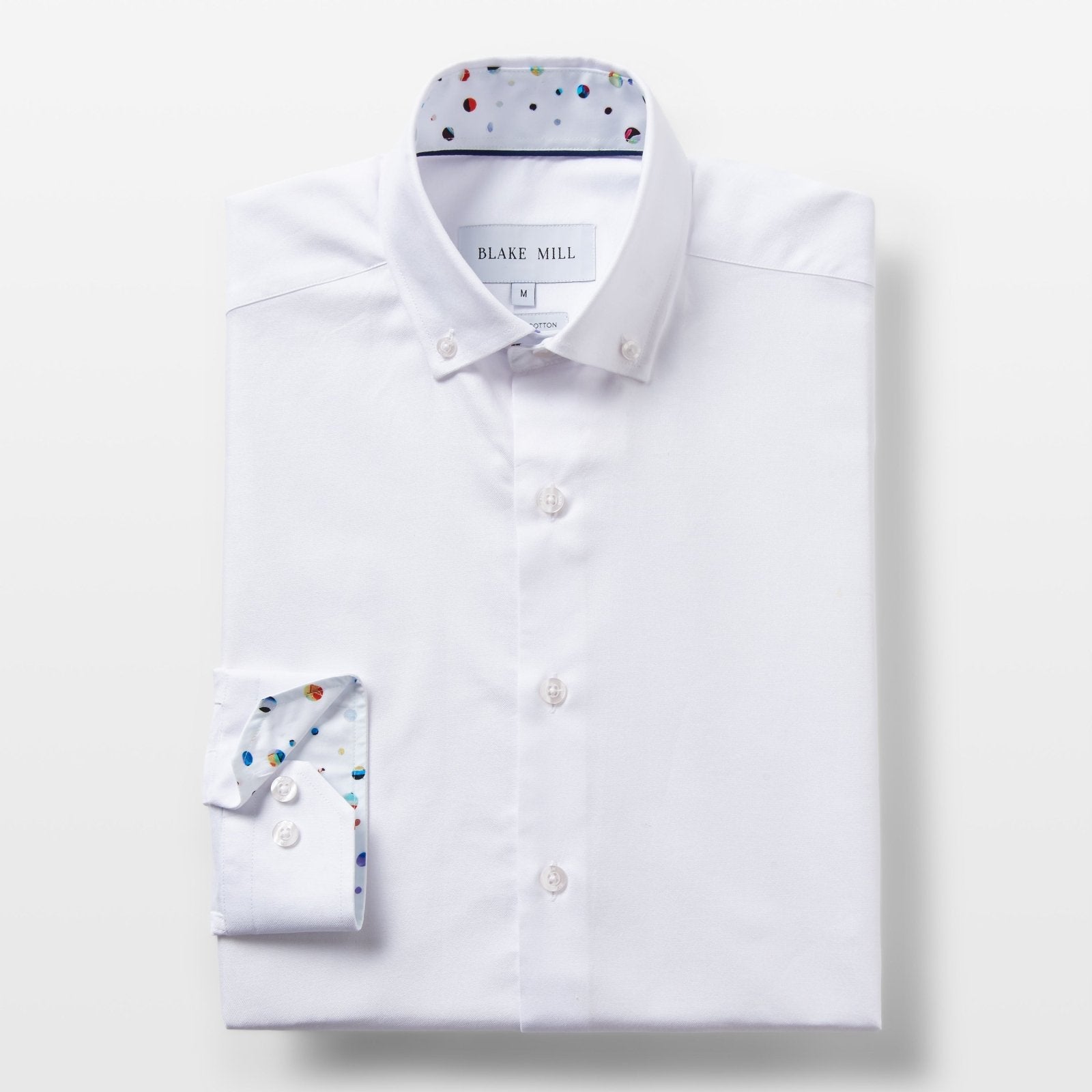 White Oxford with Distant Worlds Accents Button-Down Shirt - Blake Mill