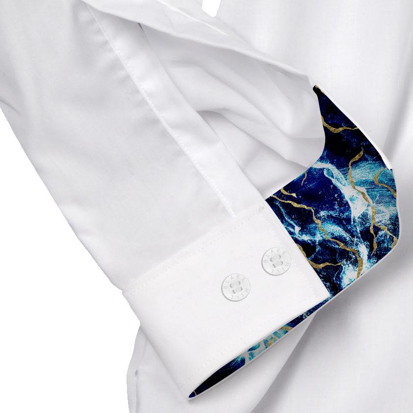 White with Afternoon Thunderstorm Button-Down Shirt - Blake Mill