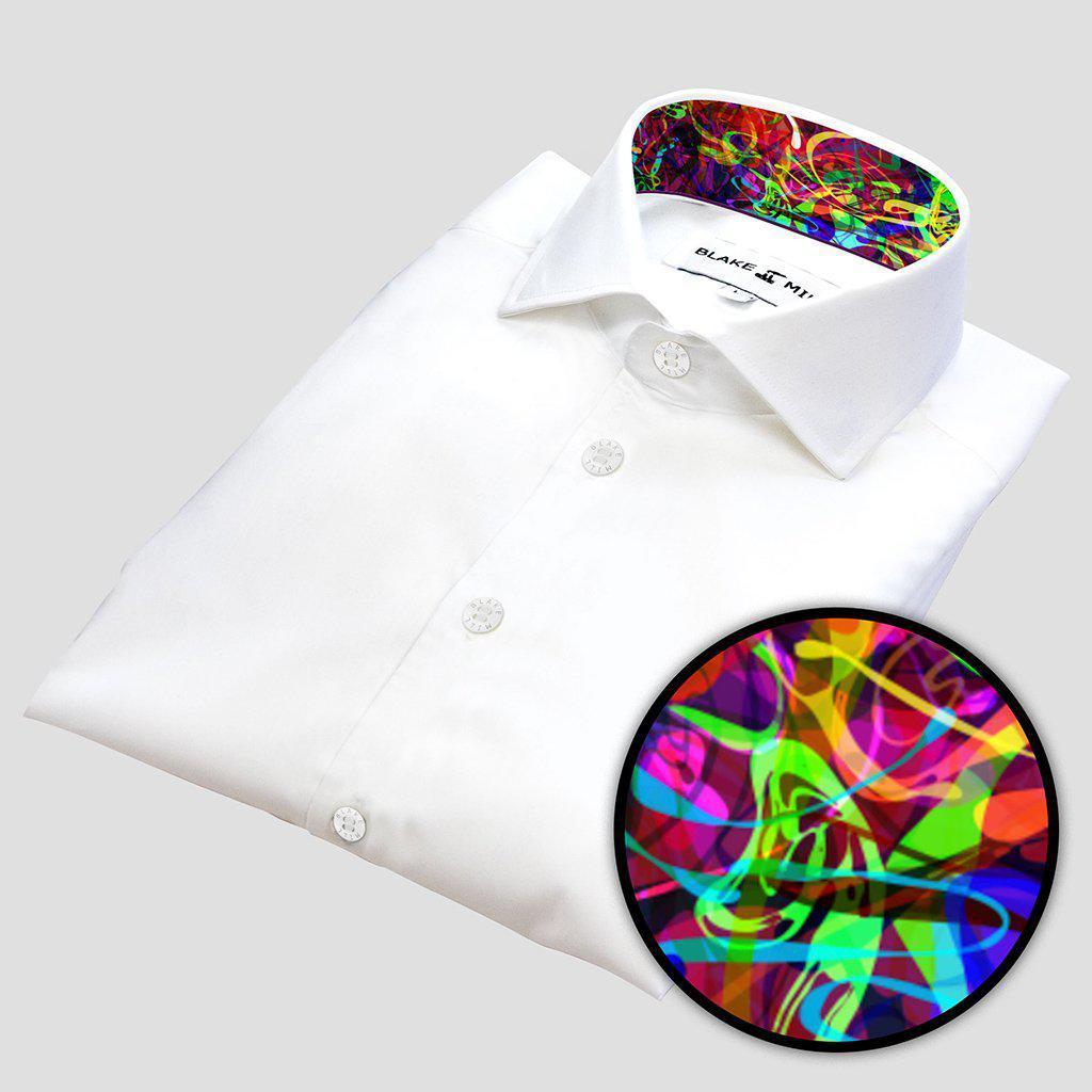 White with Brainwave Accents Shirt - Blake Mill