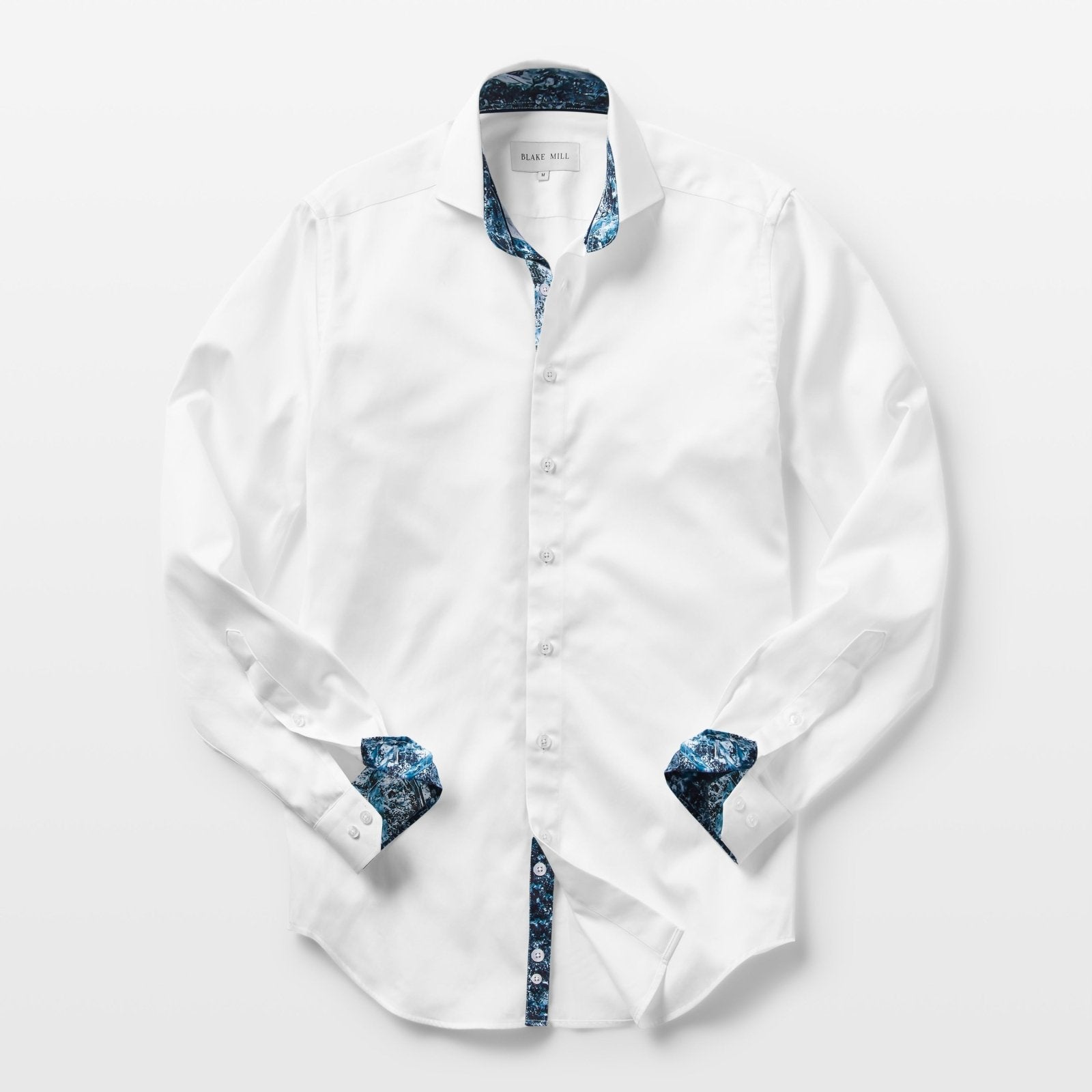 White with Dark Moon Accent Shirt - Blake Mill