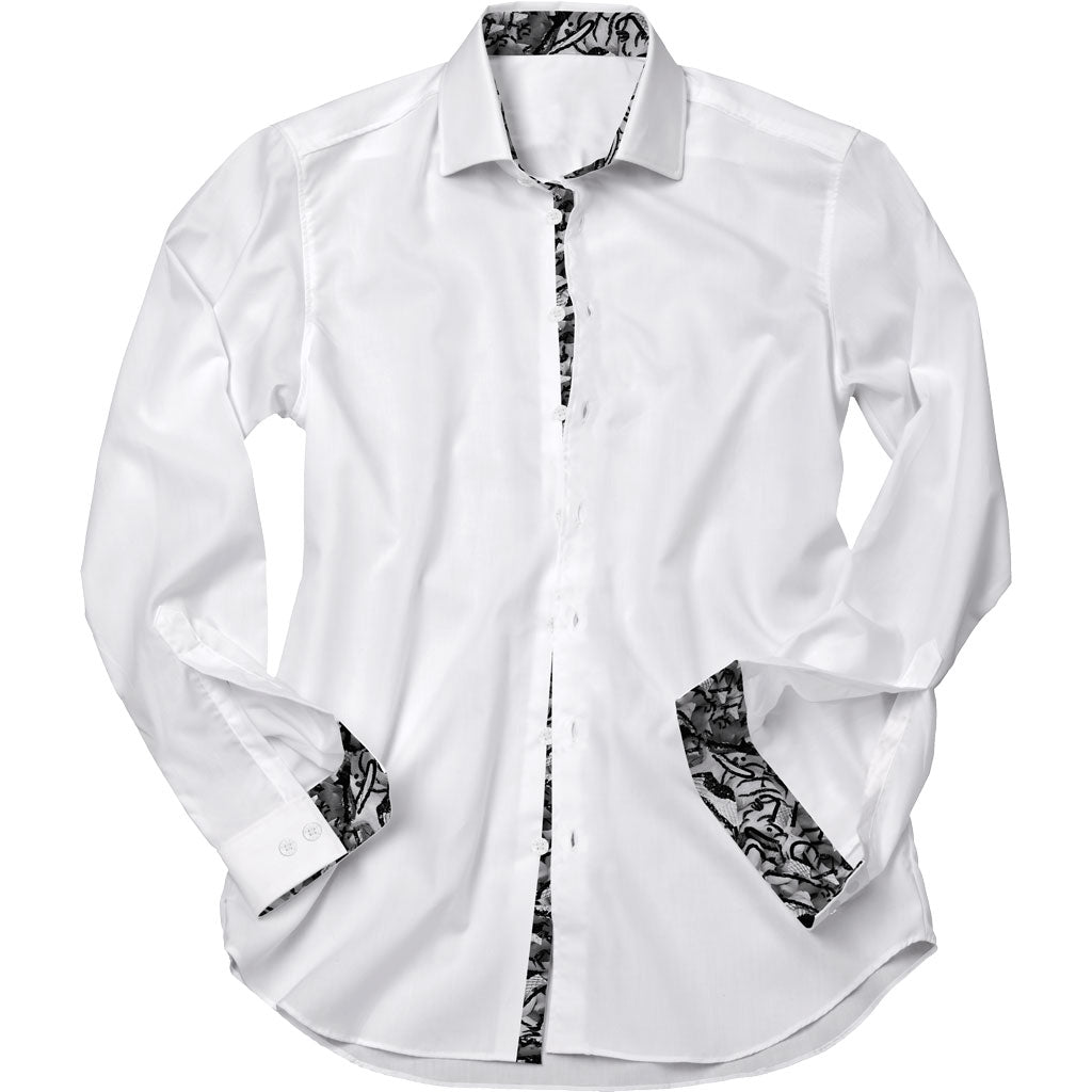 White with Exotic Zebras Accents Shirt - Blake Mill