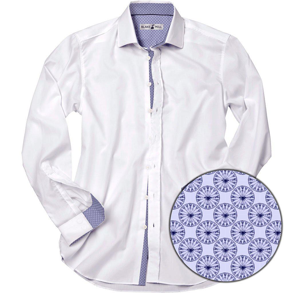 White With Fractal Accents Shirt - Blake Mill
