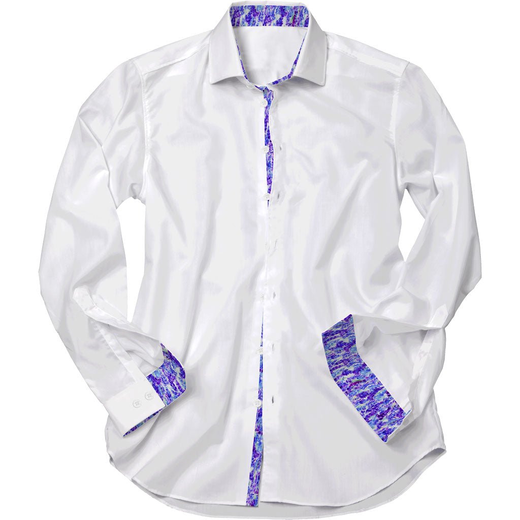 White With Lavender Accents Shirt - Blake Mill