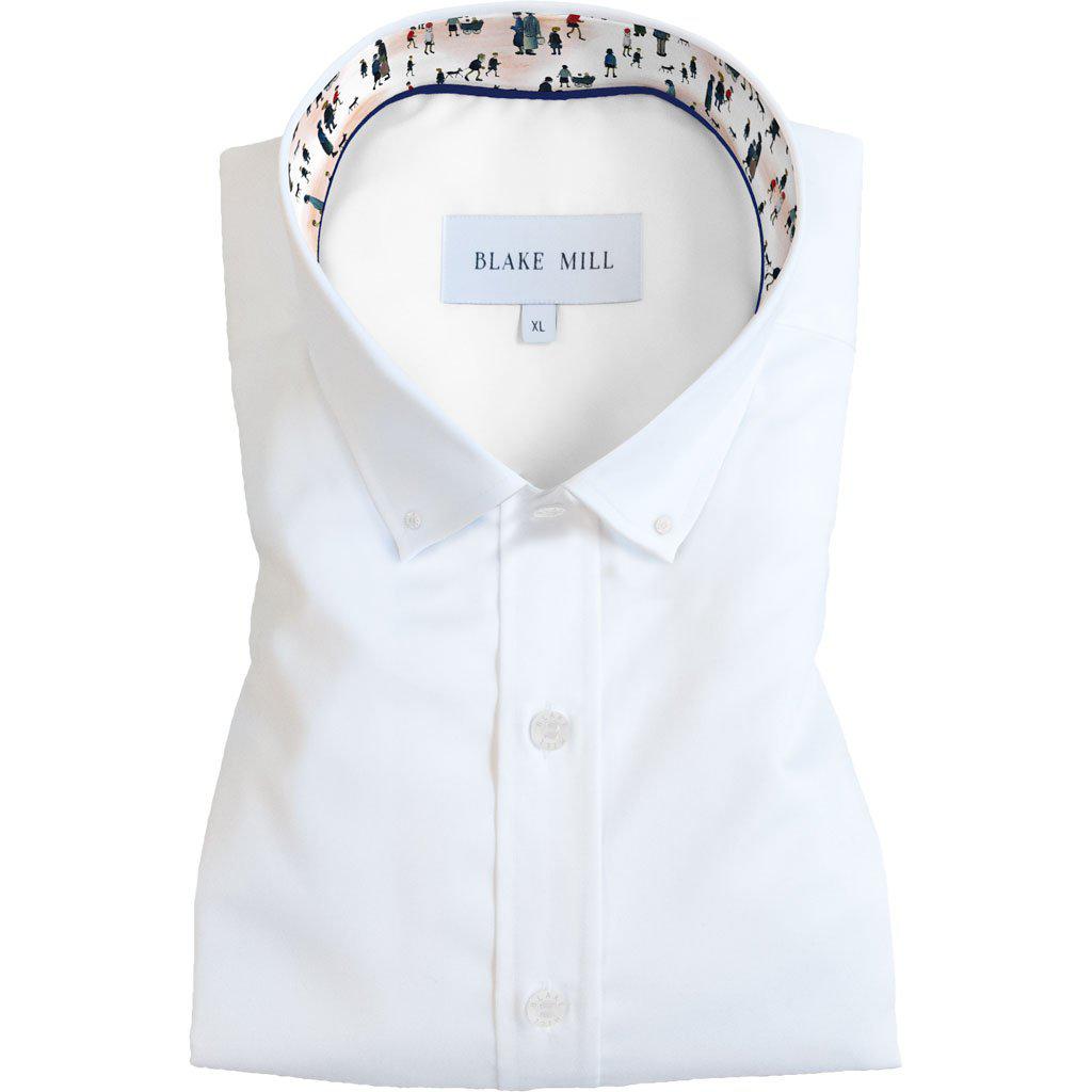 White with Lowry Button-Down Shirt - Blake Mill