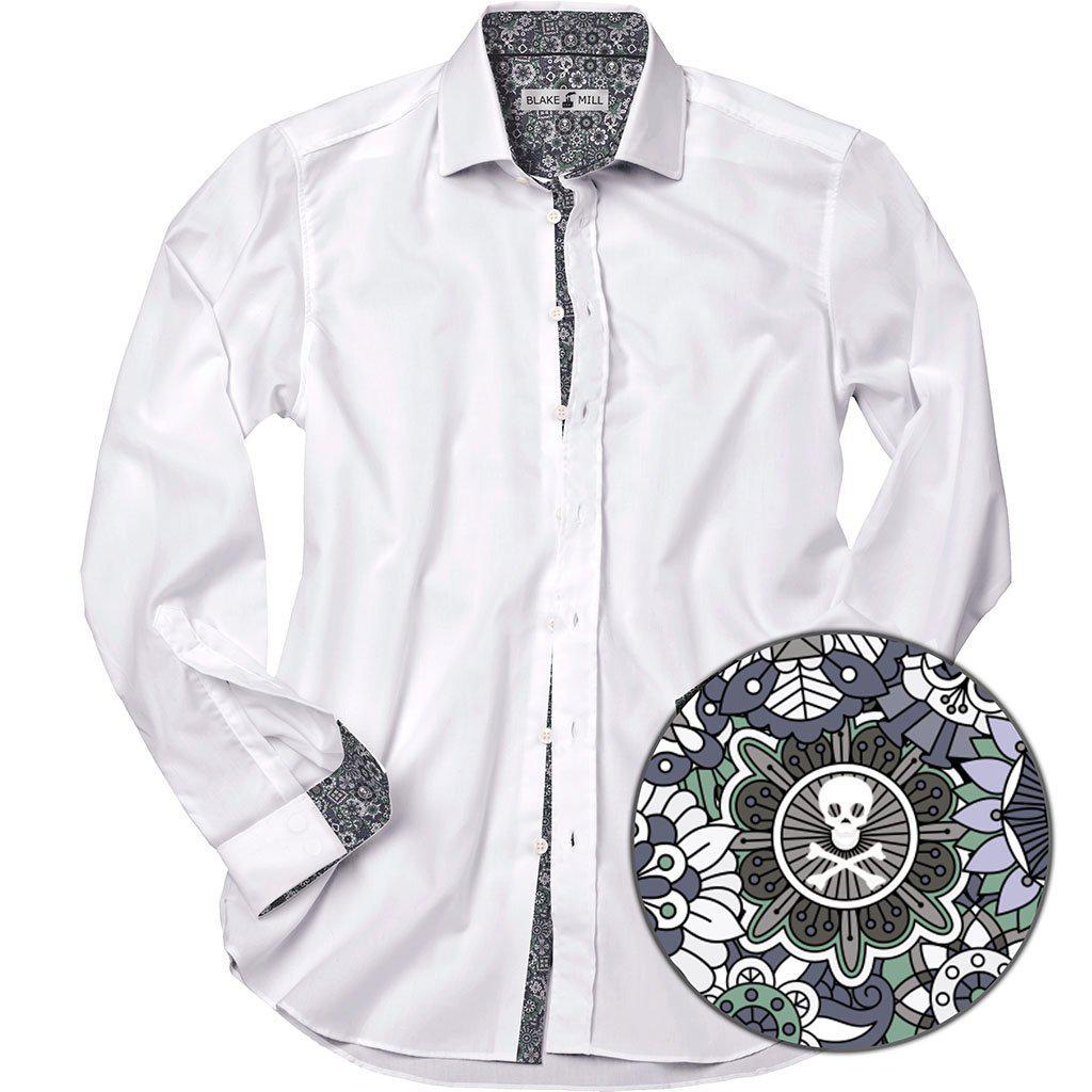 White With Minefield Accents Shirt - Blake Mill