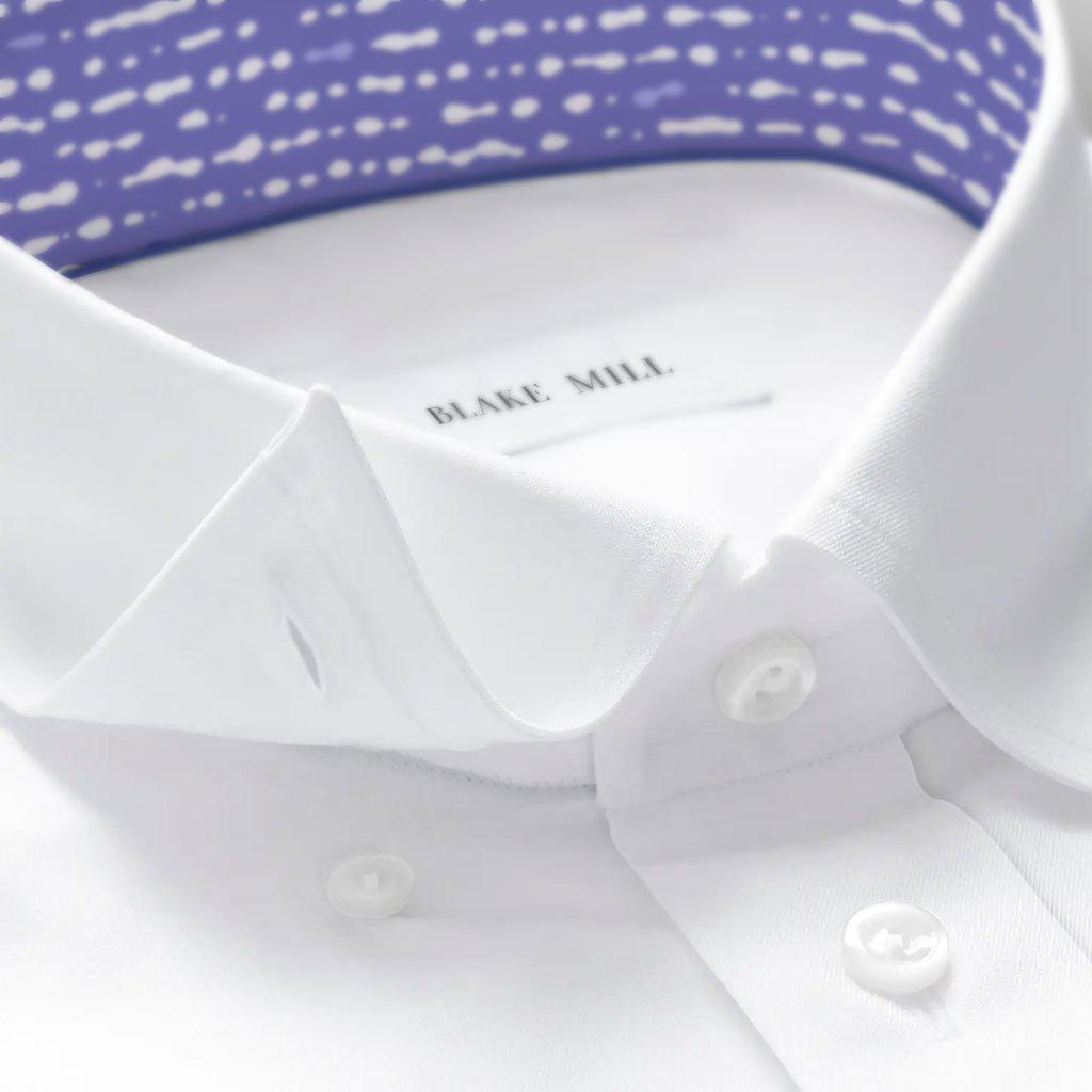 White with Morse Hidden Button Shirt - Blake Mill