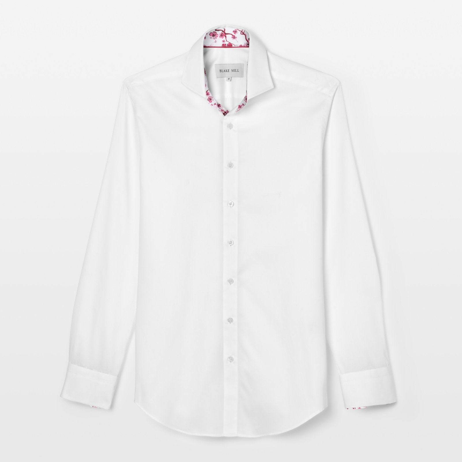 White with Pink Sakura Tree Accents Shirt - Blake Mill